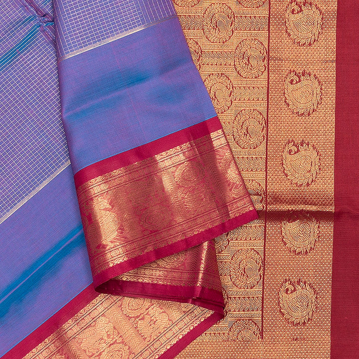 Hayagrivas Blue-Purple Kanchi Silk Cotton Saree SSCBF178I3-9