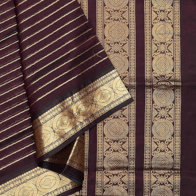 Hayagrivas Dark Brown Kanchi Silk Cotton Saree SSCBF178I4-2