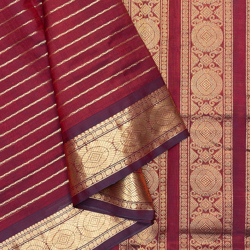 Hayagrivas Wine Maroon Kanchi Silk Cotton Saree SSCBF178I4-6