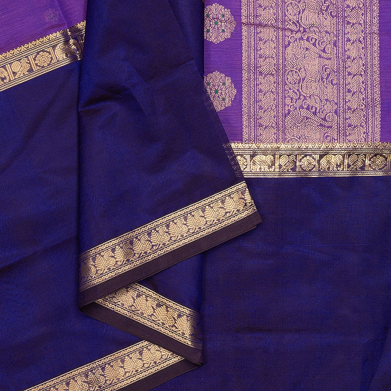 Hayagrivas Lavender Kanchi Silk Cotton Saree SSCBF179I10-3