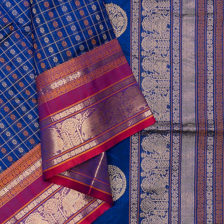 Hayagrivas MS Blue Kanchi Silk Cotton Saree SSCBF179I12-15
