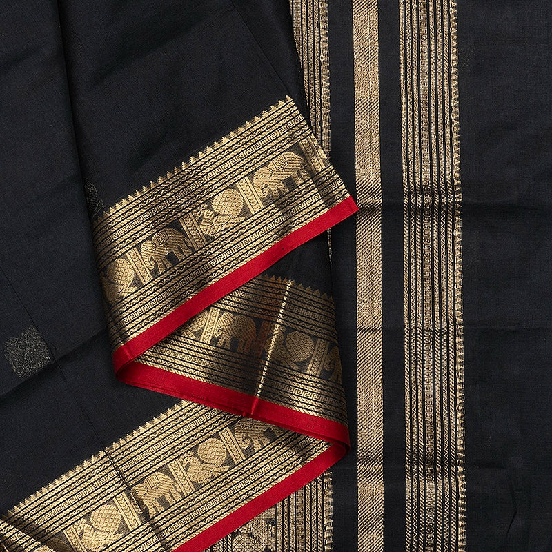 Hayagrivas Black Kanchi Silk Cotton Saree SSCBF179I5-7