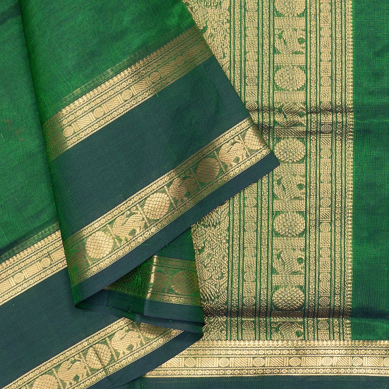 Hayagrivas Meenakshi Green Kanchi Silk Cotton Saree SSCBF179I7-11