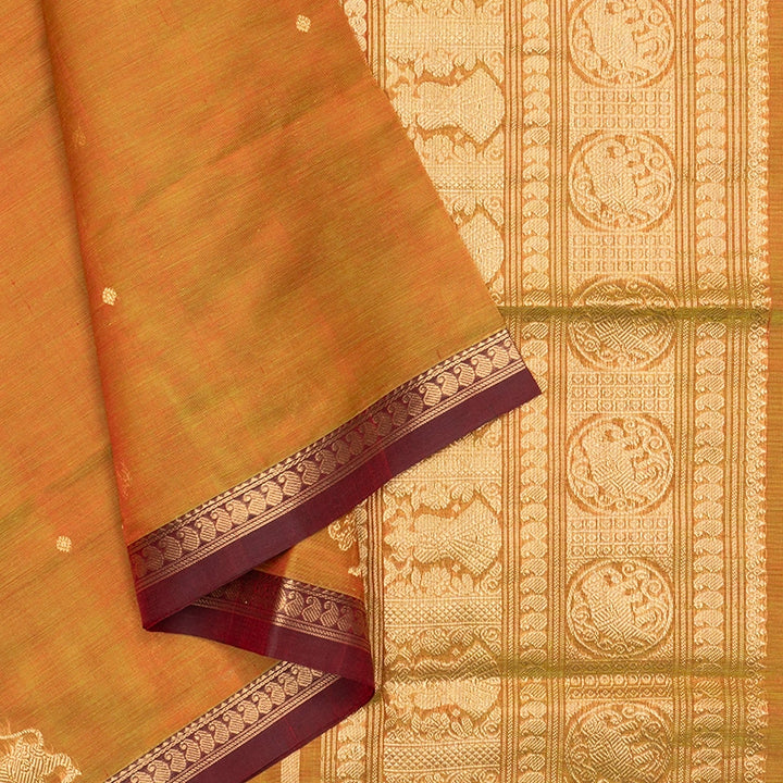 Hayagrivas Sampanga Green Kanchi Silk Cotton Saree SSCBF179I7-13