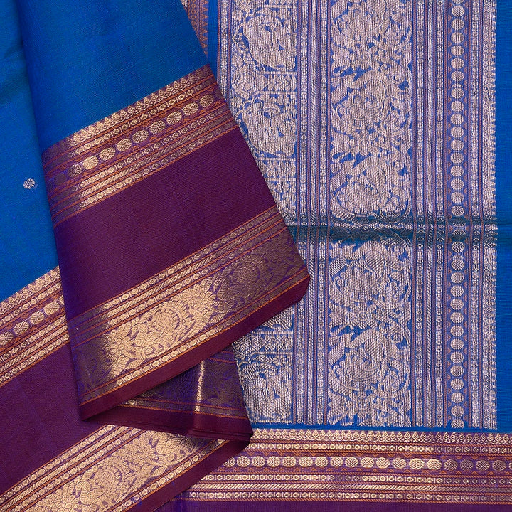 Hayagrivas Ananda Blue Kanchi Silk Cotton Saree SSCBF179I9-25