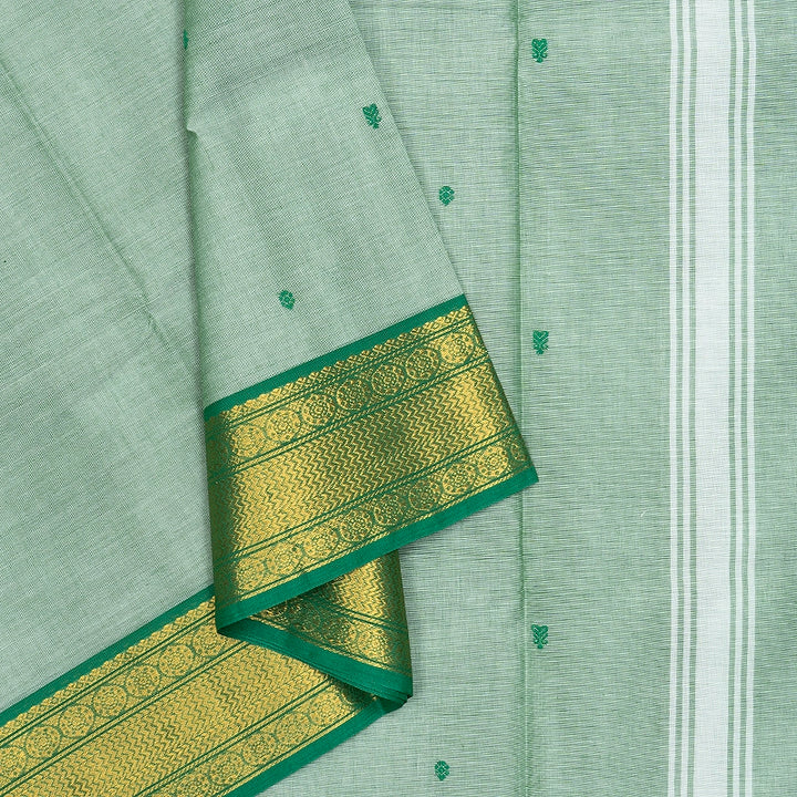 Hayagrivas Sage Green Handloom Chettinad Cotton Saree SSCBF188J4-49