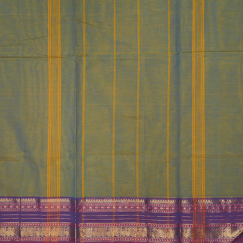 Hayagrivas Yellowish-Blue Handloom Chettinad Cotton Saree SSCBF209J1-81