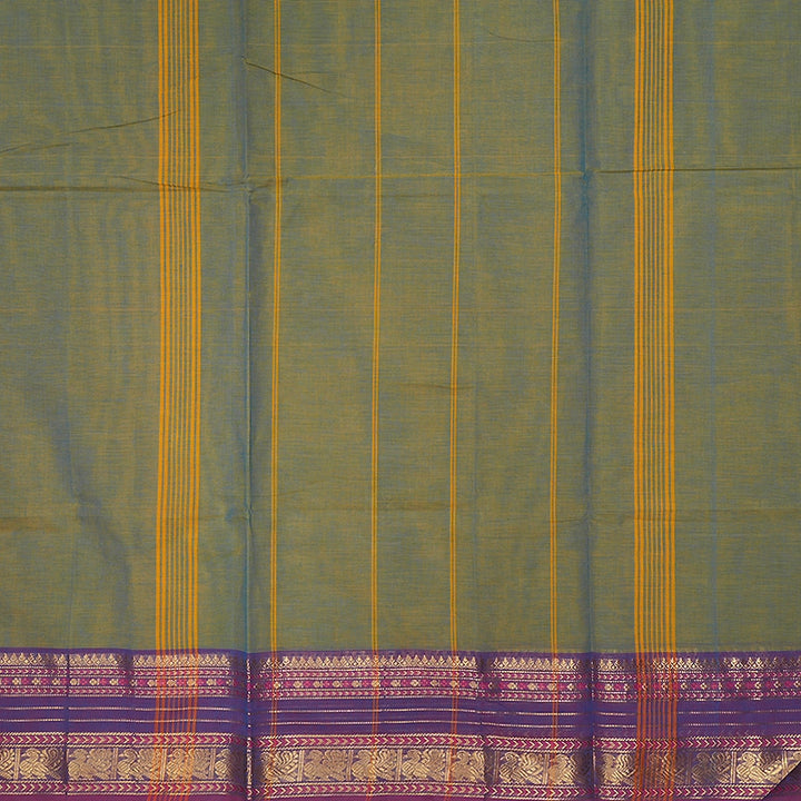 Hayagrivas Yellowish-Blue Handloom Chettinad Cotton Saree SSCBF209J1-81