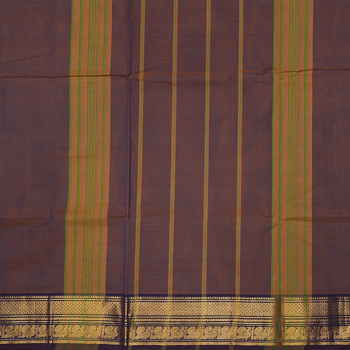 Hayagrivas Purplish Brown Handloom Chettinad Cotton Saree SSCBF209J1-88