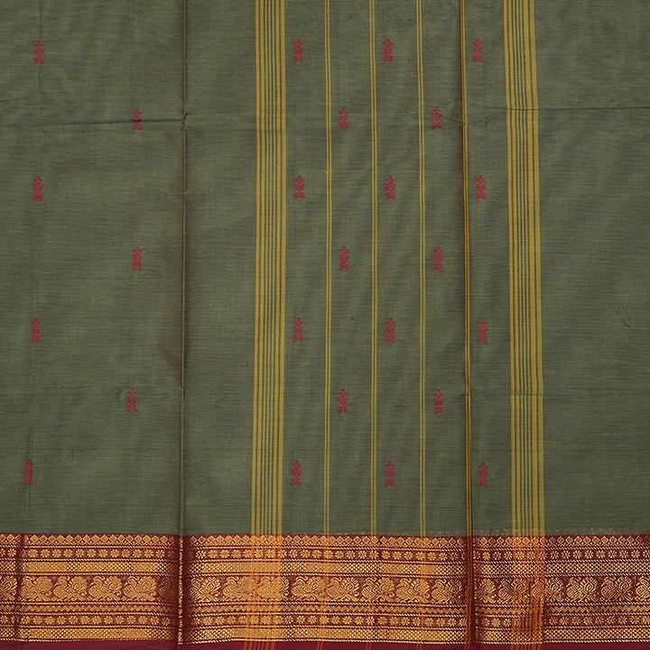 Hayagrivas Cement Green Handloom Chettinad Cotton Saree SSCBF210J1-151