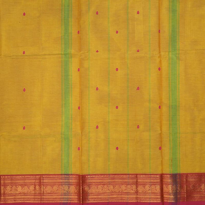 Hayagrivas Lemon Yellow Handloom Chettinad Cotton Saree SSCBF210J1-72