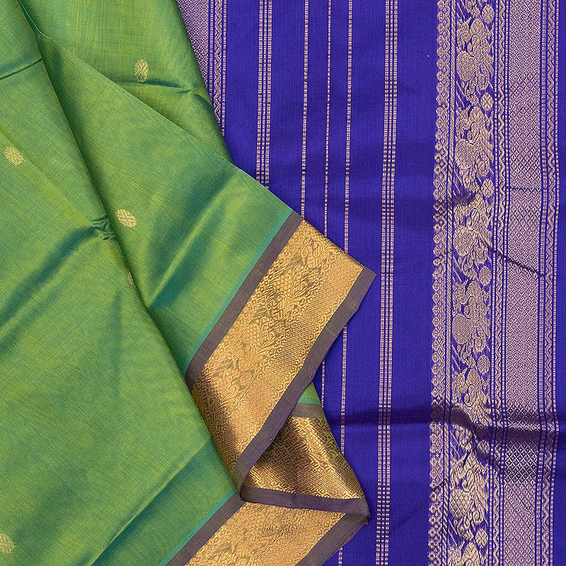 Hayagrivas Parrot Green Pure Silk Cotton Saree SSCBF53E4-6