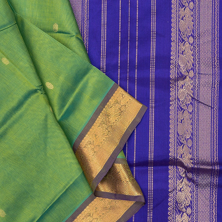 Hayagrivas Parrot Green Pure Silk Cotton Saree SSCBF53E4-6