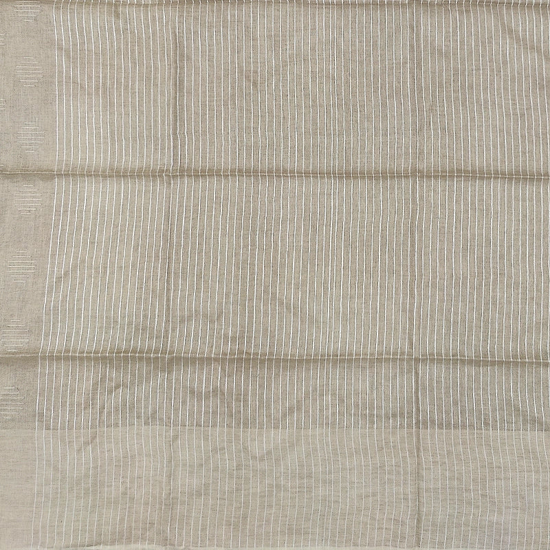 Hayagrivas Beige-Khaki Handloom Linen Saree SSCBF69E5-2