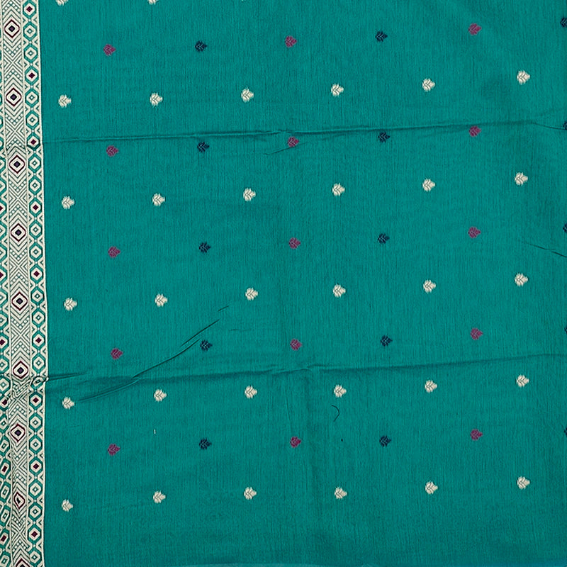 Hayagrivas Teal Green Fancy Cotton Saree SSCBF84F19-8