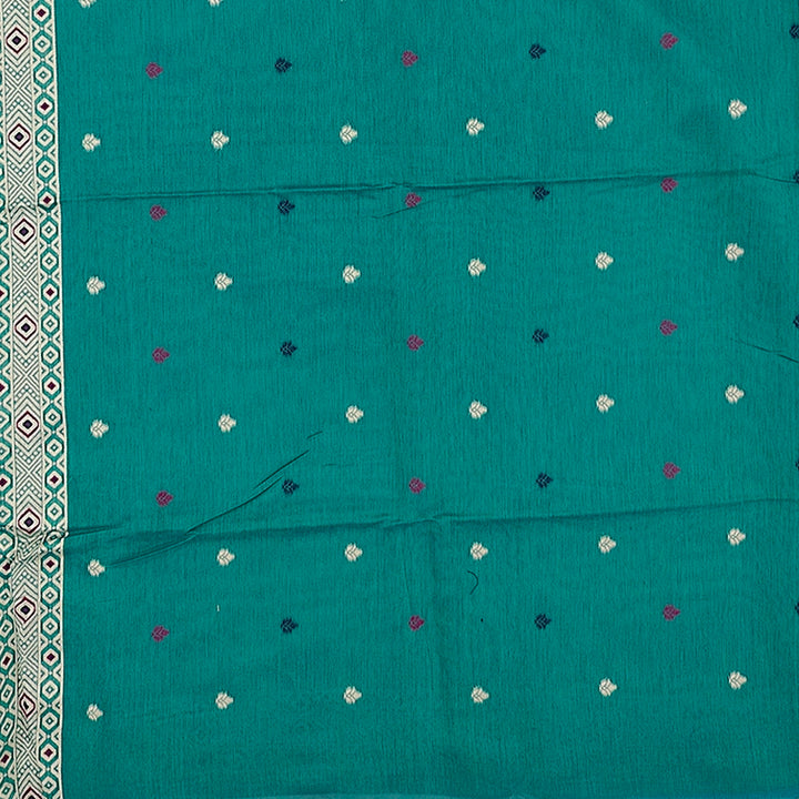 Hayagrivas Teal Green Fancy Cotton Saree SSCBF84F19-8