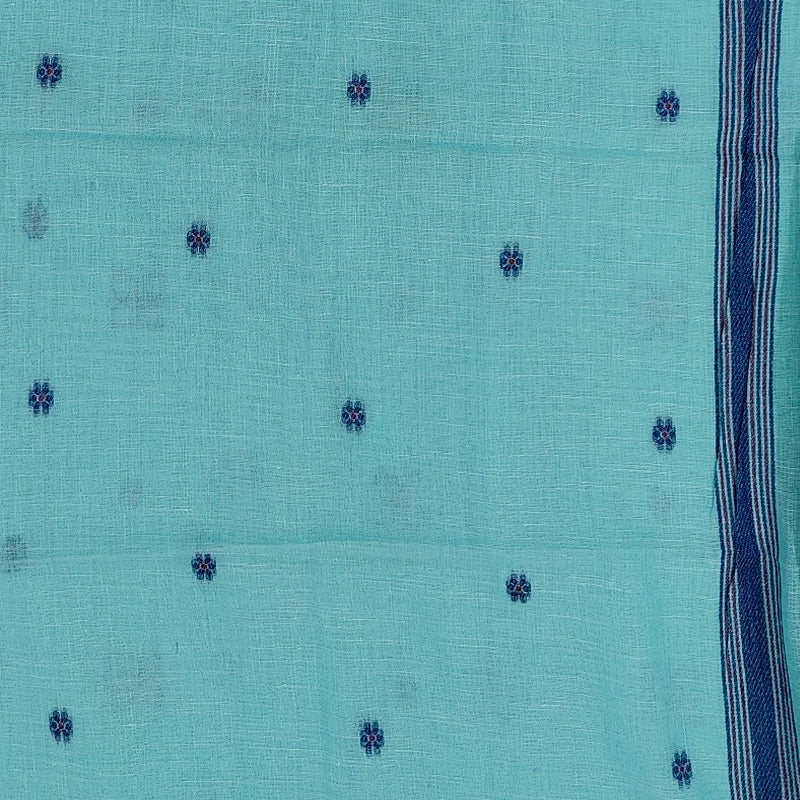 Hayagrivas Bright Teal Fancy Cotton Saree SSCBF84F9-11