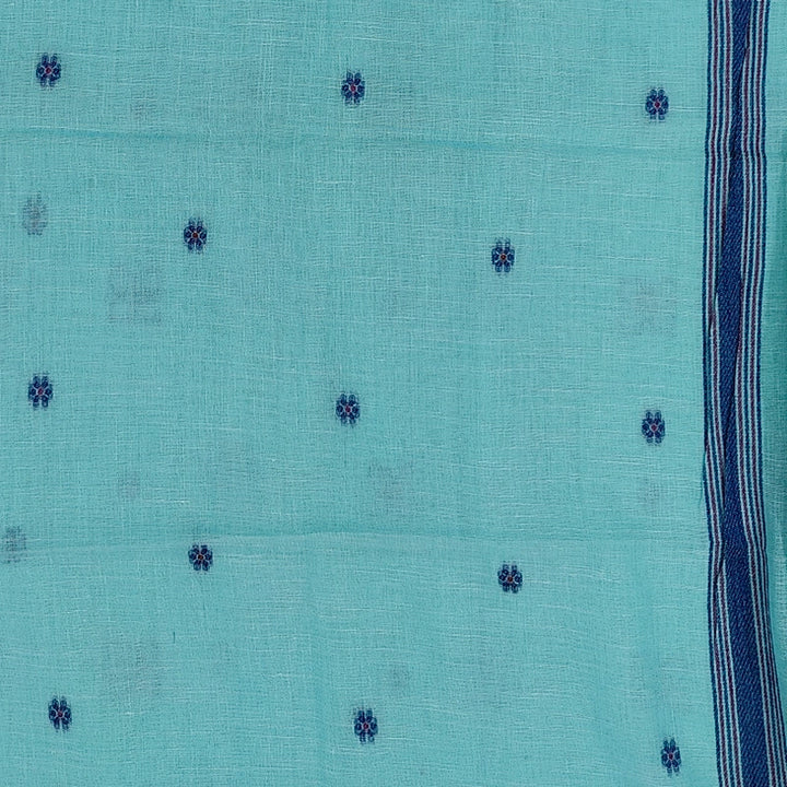 Hayagrivas Bright Teal Fancy Cotton Saree SSCBF84F9-11