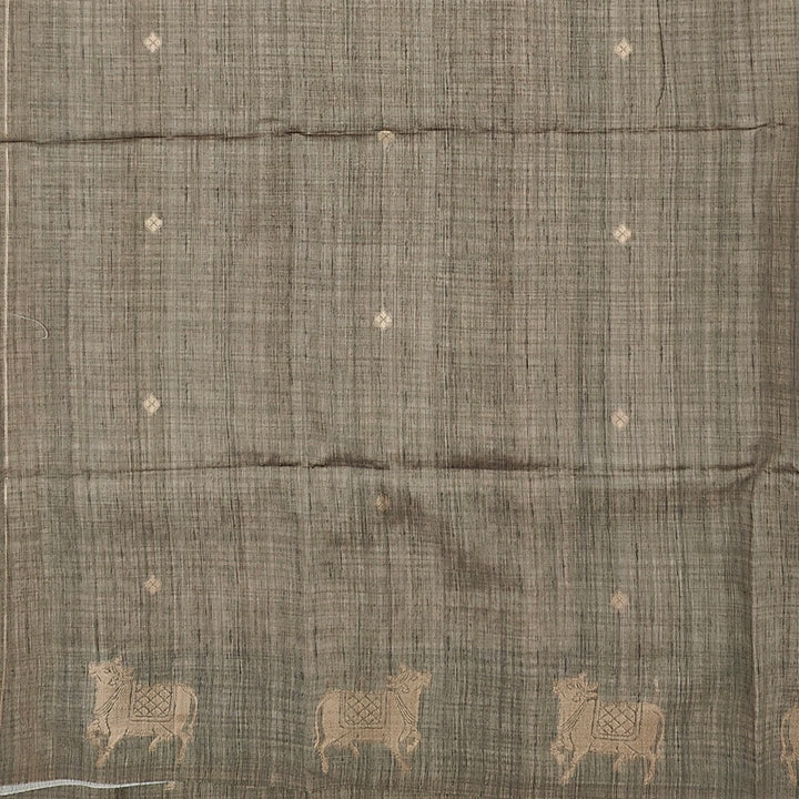 Hayagrivas Grey Fancy Cotton Saree SSCBF92F2-5