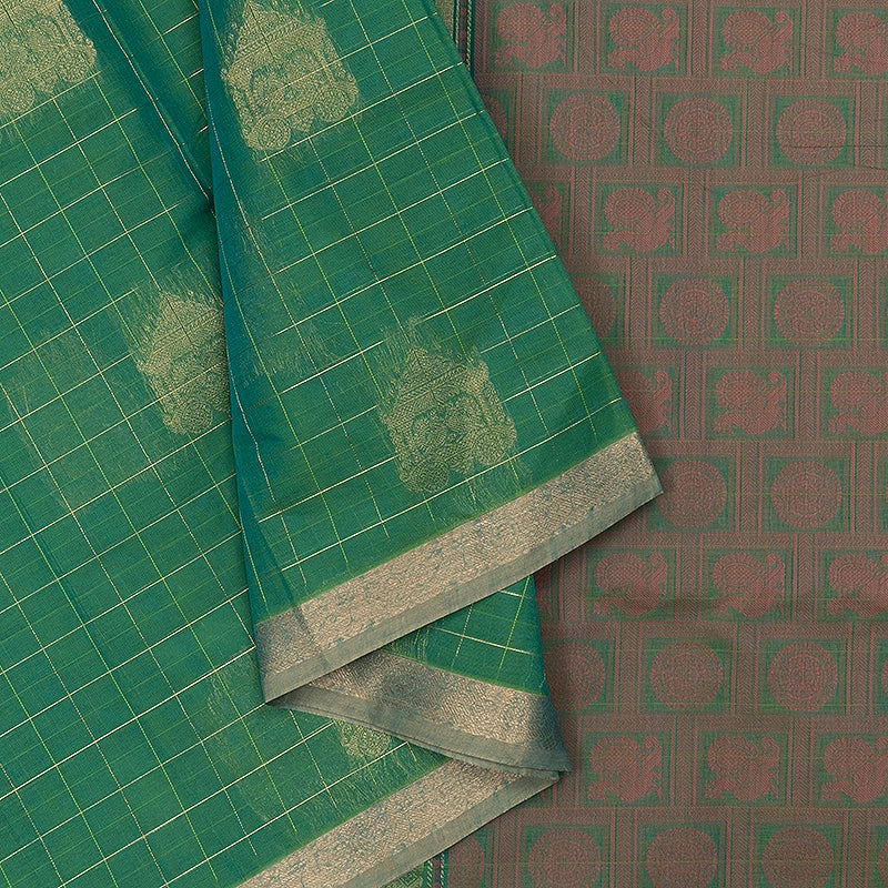 Hayagrivas Green Handloom Cotton Saree SSSBF127H2-2