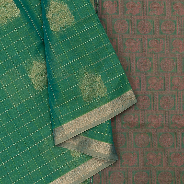 Hayagrivas Green Handloom Cotton Saree SSSBF127H2-2