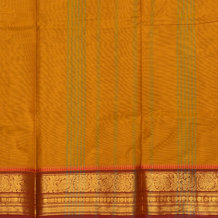 Hayagrivas Turmeric Yellow Handloom Chettinad Cotton Saree SSSBF131H1-1