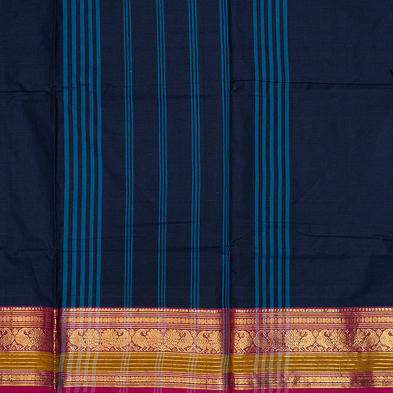 Hayagrivas Midnight Blue Handloom Chettinad Cotton Saree SSSBF131H1-7