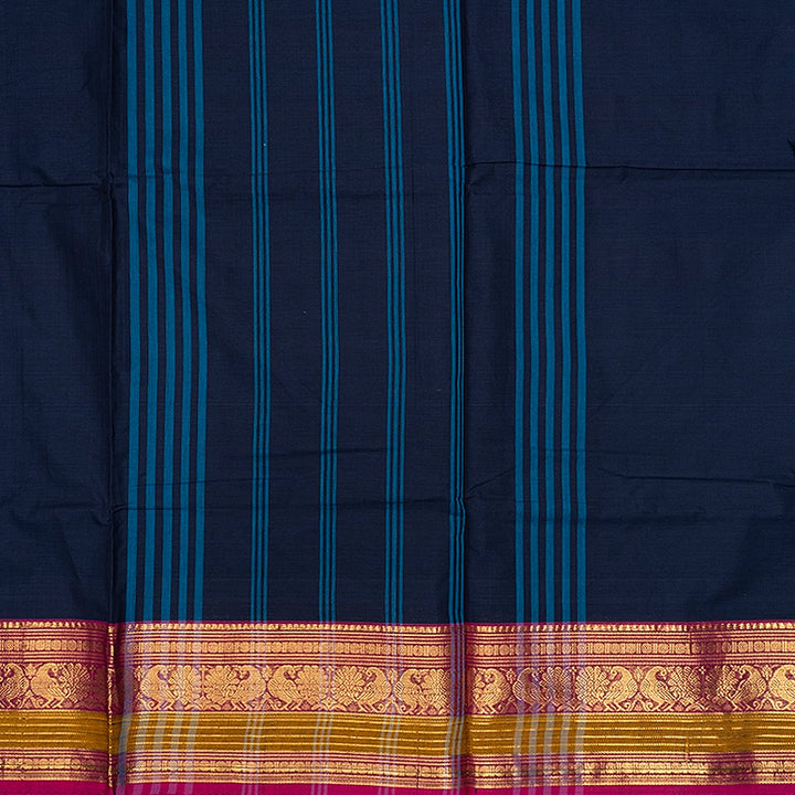 Hayagrivas Midnight Blue Handloom Chettinad Cotton Saree SSSBF131H1-7