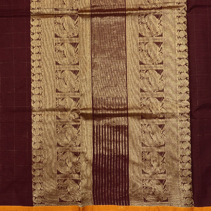 Hayagrivas Burgundy Handloom Chettinad Cotton Saree SSSBF131H5-1