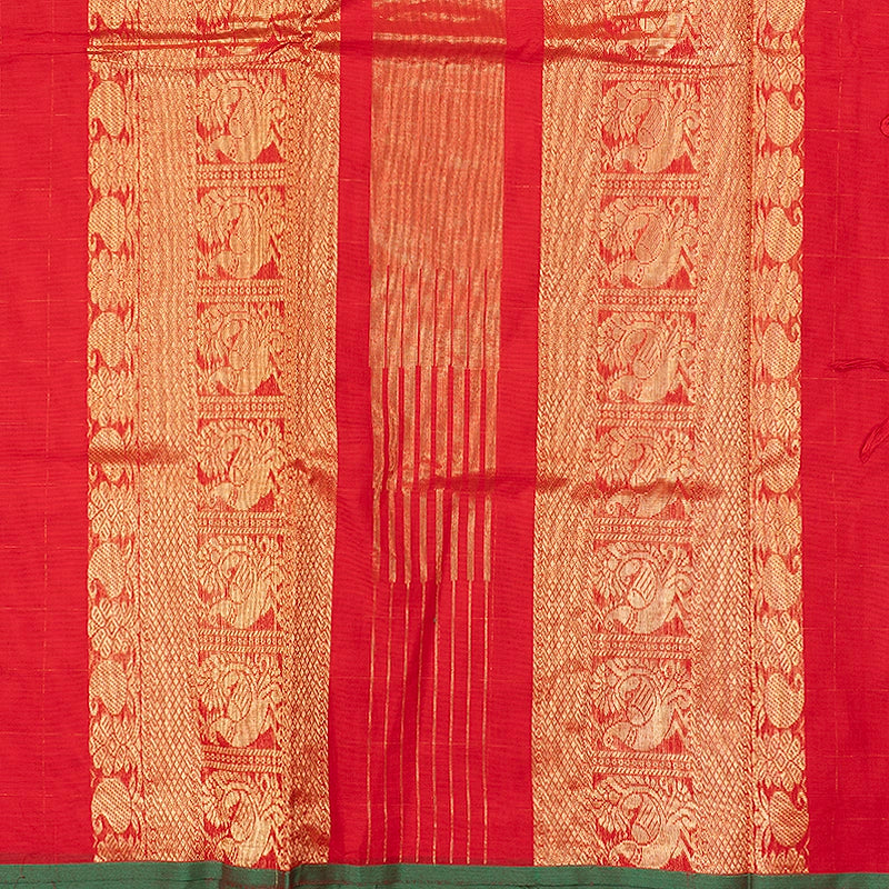 Hayagrivas Red Handloom Chettinad Cotton Saree SSSBF131H5-2