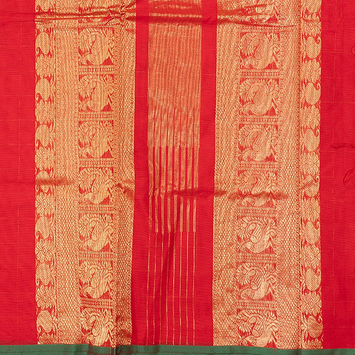 Hayagrivas Red Handloom Chettinad Cotton Saree SSSBF131H5-2