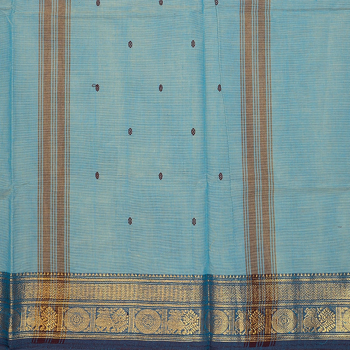 Hayagrivas Powder Blue Handloom Chettinad Cotton Saree SSSBF131H6-11