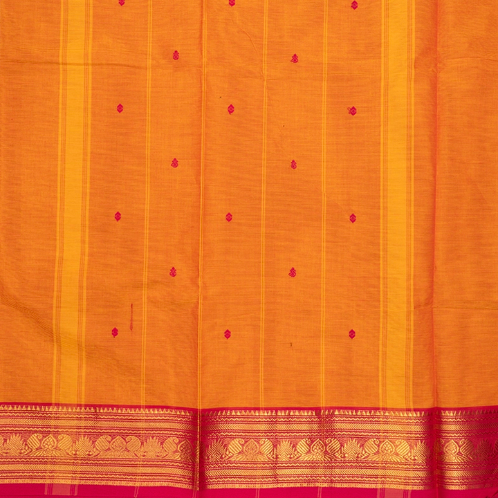 Hayagrivas Mambazham Orange Handloom Chettinad Cotton Saree SSSBF131H6-13