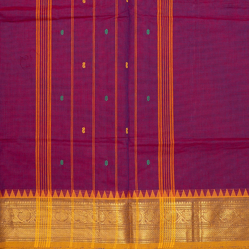 Hayagrivas Magenta Handloom Chettinad Cotton Saree SSSBF131H6-14