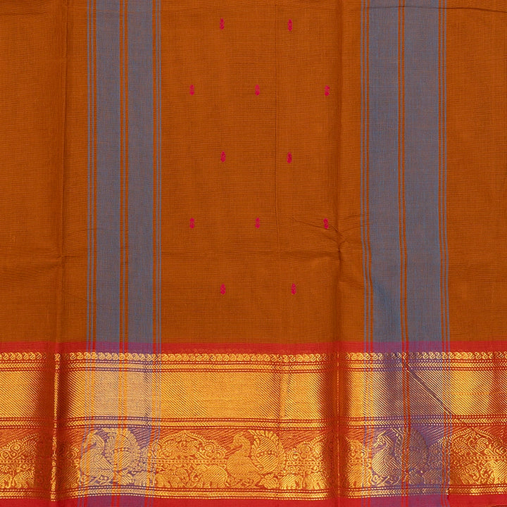 Hayagrivas Deep Mustard Handloom Chettinad Cotton Saree SSSBF131H6-2