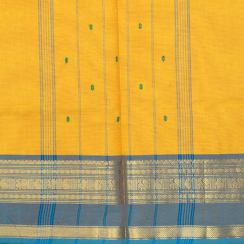 Hayagrivas Yellow Handloom Chettinad Cotton Saree SSSBF131H6-6