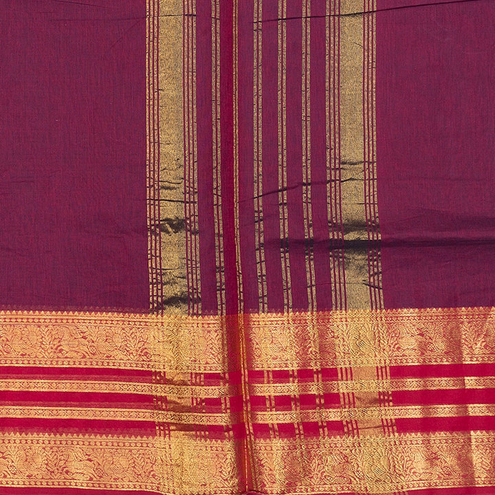 Hayagrivas Purple Handloom Chettinad Cotton Saree SSSBF131H7-1