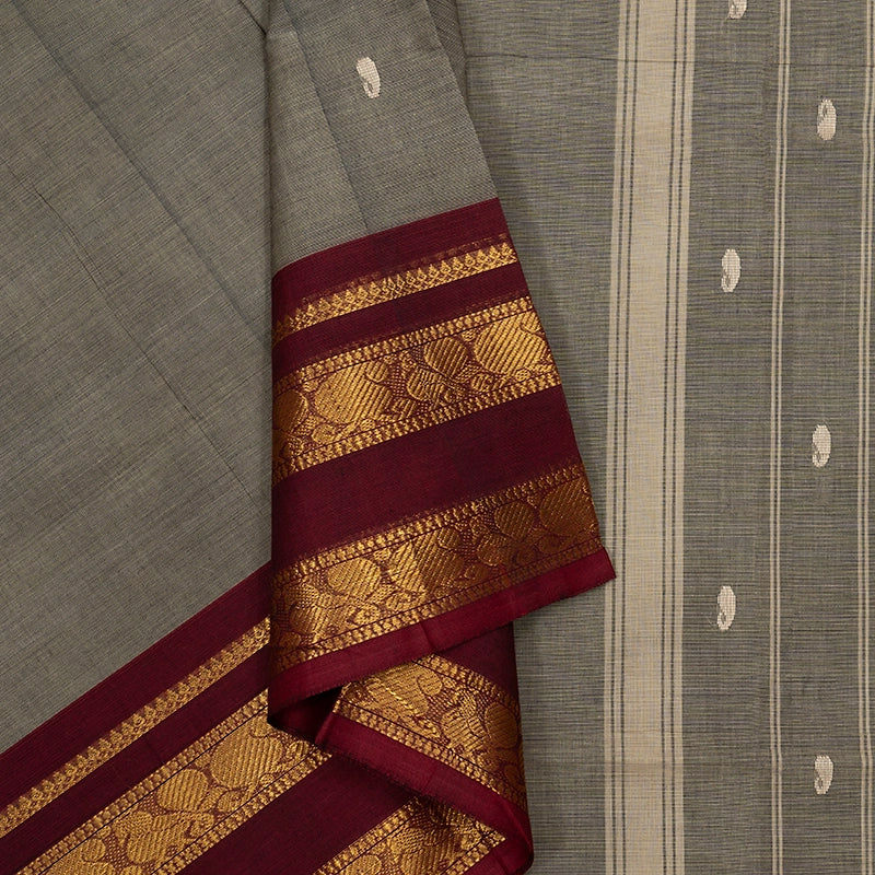 Hayagrivas Elephant Grey Handloom Chettinad Cotton Saree SSKBF86F1-29