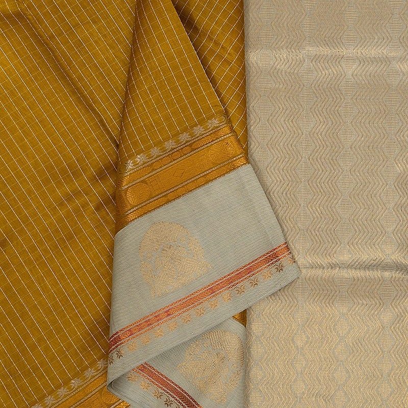 Hayagrivas Golden Yellow Pure Silk Cotton Saree SSCBF55E10-3