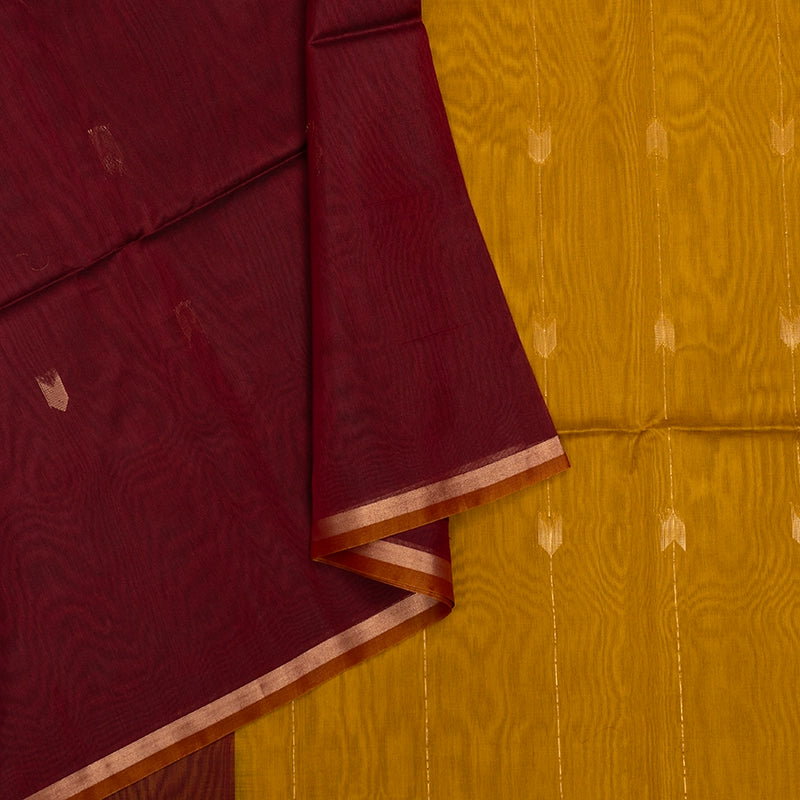Hayagrivas Wine Maroon Kora Silk Cotton Saree KSBE92A9-2