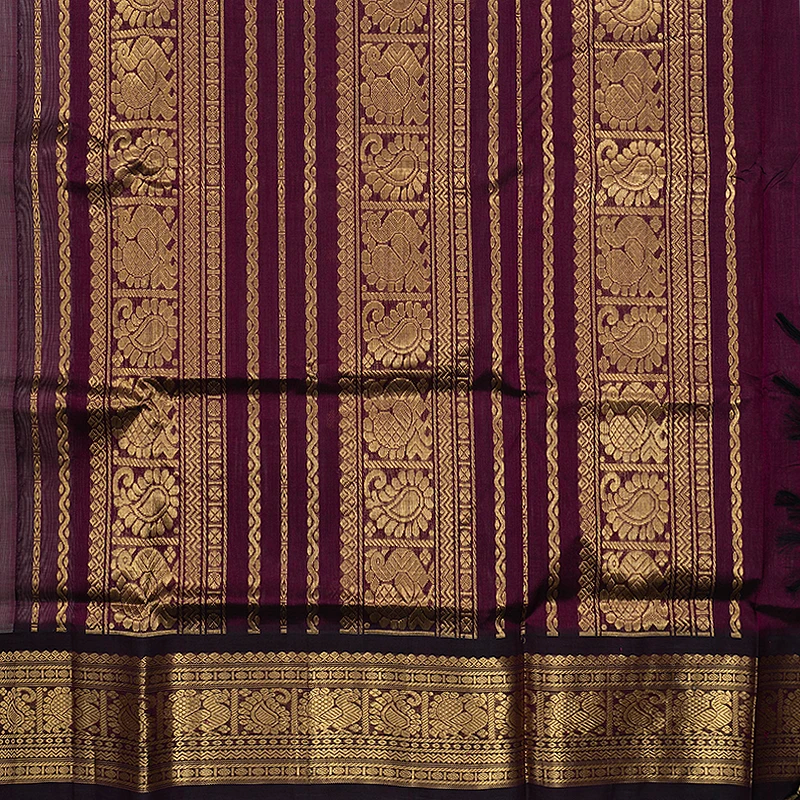 Hayagrivas Sliver Grey Pure Silk Cotton Saree SSCBF56E12-5