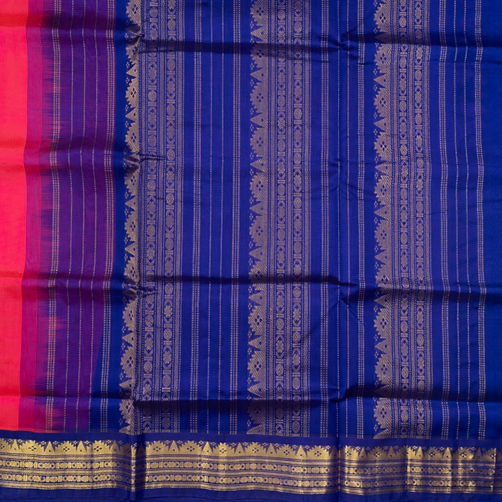 Hayagrivas Bright Pink Pure Silk Cotton Saree HBF42D14-3