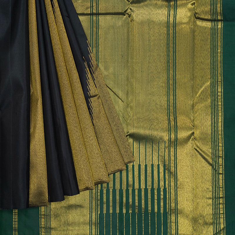 Hayagrivas Handloom Black Kanjivaram Silk Saree KBE1602K2-1
