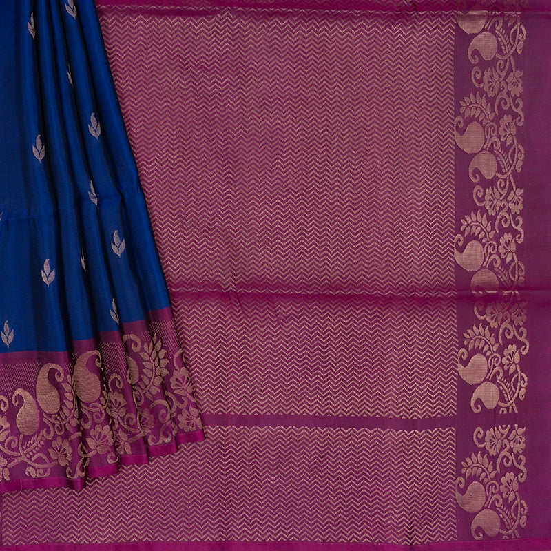 Hayagrivas Royal Blue Handloom Soft Silk Saree KBF171E3-2