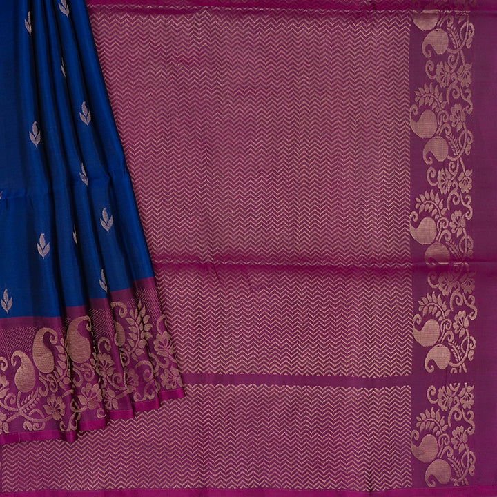 Hayagrivas Royal Blue Handloom Soft Silk Saree KBF171E3-2