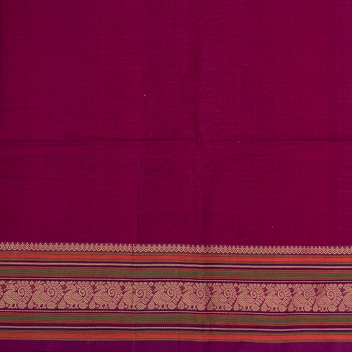 Hayagrivas Magenta-Pink Handloom Kanchi Cotton Saree SSCBF104F16-1