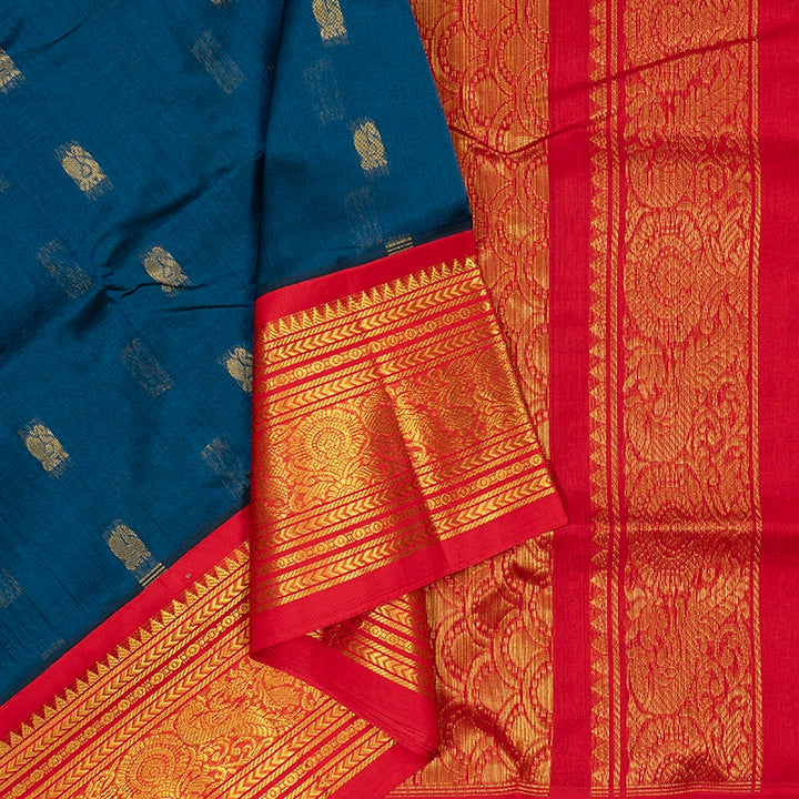 Hayagrivas Ramar Blue Pure Silk Cotton Saree SSCBF16D4-13