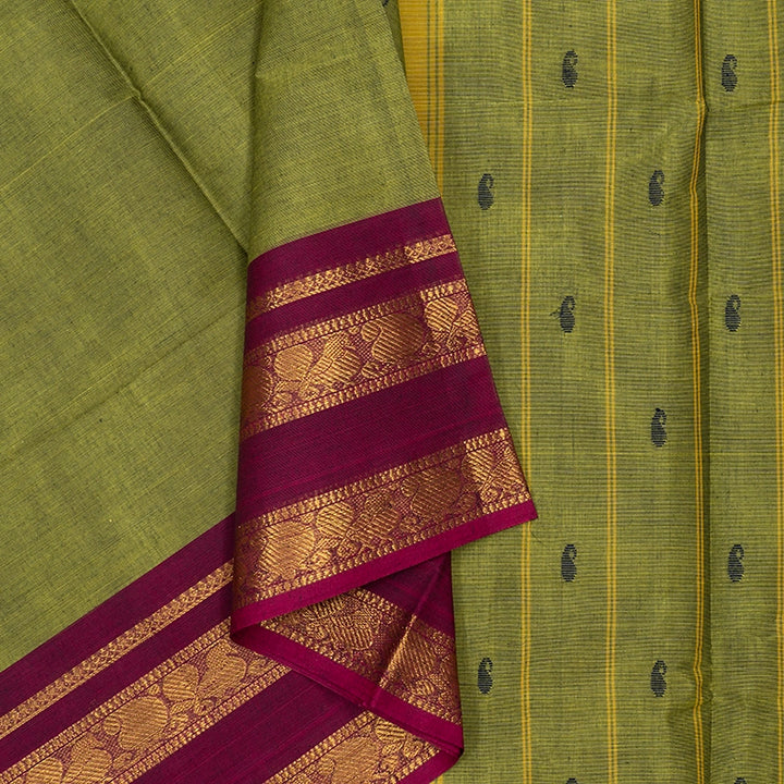 Hayagrivas Parrot Green Handloom Chettinad Cotton Saree SSKBF86F1-36