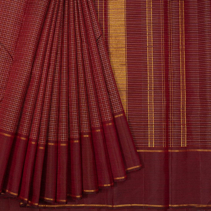 Hayagrivas Handloom Wine Maroon Kanjivaram Silk Saree KBE2338B3-1