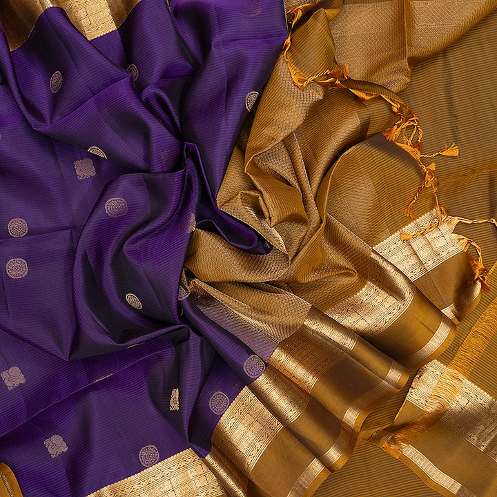 Hayagrivas Purple Handloom Soft Silk Saree KBF532G2-6